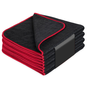 Toalla de microfibra extra gruesa para lavado de autos, paño absorbente de agua para limpieza de autos, color azul sólido - Product Image 1