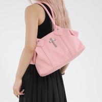 Sac fourre-tout convertible tendance et élégant pour femme, grande capacité, décontracté, simple, texture grain de litchi, fermeture éclair, porté épaule