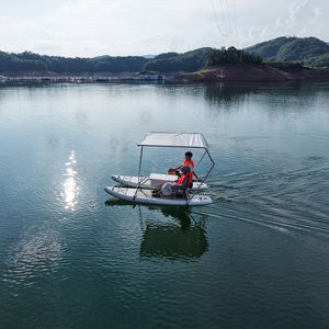 Tabla de Paddle Surf Inflable de Moda con Doble Asiento, Embarcación Acuática Portátil, Catamarán Inflable para Pesca - Product Image 5