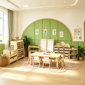 Ensemble de meubles d'angle en <span class=keywords><strong>bois</strong></span> pour la peinture artistique des enfants Chiquitos, armoire de rangement pour la peinture de la maternelle, établi d'artisanat <span class=keywords><strong>Montessori</strong></span> pour enfants - Product Image 3