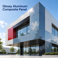 Panneau composite en aluminium brillant 4 mm 1220x2440 mm, panneau ACM doré métallique pour panneaux muraux de salle d'exposition