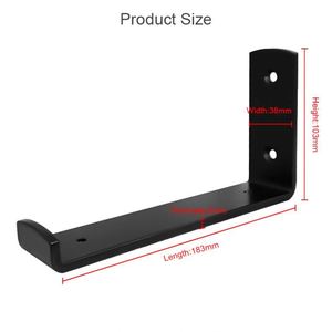 WEKIS Heavy Duty <b>Rustic</b> Black Metal Iron Triangle Wall Floating <b>Shelf</b> Brackets 150lbs Capacity 4-Pack - Product Image 2