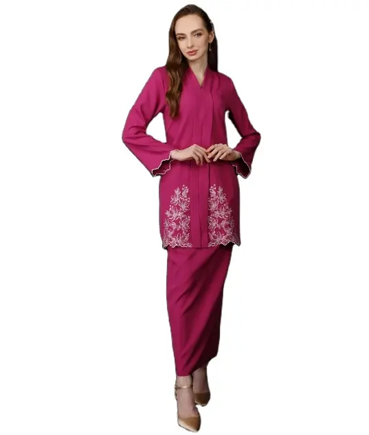Новое поступление, 2024 платье с эмблемой, мусульманское платье baju kurung и baju melayu, Исламская одежда
