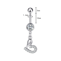 CRYSPURE 14g Piercings de nombril en acier inoxydable pour femmes, avec pendentifs CZ, Saturne, Flocon de neige, Gland, Bijoux de corps, Vente en gros OEM