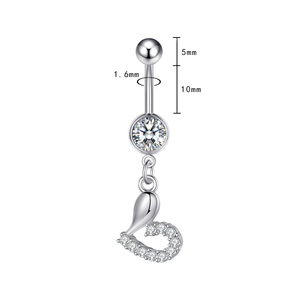 सीज़ ज़िरकॉन पेट की अंगूठी स्टेनलेस स्टील भेदी गहने पेच दिल पेलेंट पेट बटन महिला सेक्स अपील शरीर गहने - Product Image 6