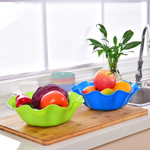 Lotus Leaf Shaped Fruit Plate Plastic Lightweight Snack Bowl For Living Room Party Use Small Yellow Blue Green Large Red - Product Image 2