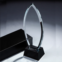 Trophée d'impression couleur du prix d'entreprise commémoratif en cristal créatif personnalisé Trophée en cristal forme de pétale
