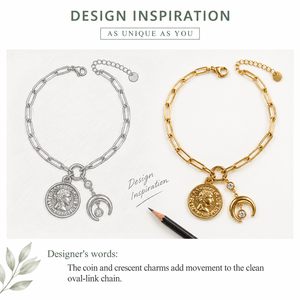<b>Cross</b> Charm Chain <b>Bracelet</b>, Stainless Steel, Gold and <b>Silver</b> Color Options, Gold Variant 14K Gold Vacuum Plated - Product Image 4