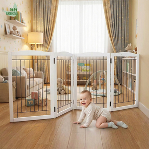 Barrière de sécurité pour bébé pliable moderne à 4 niveaux, clôture en <span class=keywords><strong>bois</strong></span>, extra haute, escaliers extérieurs, balcon, protection contre les enfants et les animaux domestiques, sécurité domestique - Product Image 2