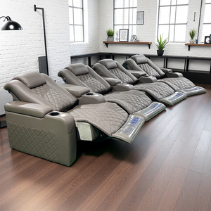 Kunden spezifisches Heimkino Echtes Leder Liegestuhl Wohnzimmer Theater Sitz konsole Liege sitz Privates Theater - Product Image 4