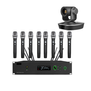 891 UHF 8 kênh không dây cầm tay nhẹ Tai nghe cổ ngỗng động khử tiếng ồn XLR <span class=keywords><strong>Camera</strong></span> hệ thống Micro máy tính để bàn - Product Image 2