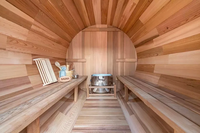 Sauna extérieur commercial pour 2 à 4 personnes, sauna traditionnel humide et sec avec chauffage