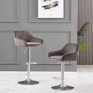 Tabourets de bar contemporains en velours, chaises de comptoir en cuir synthétique pour salle à manger, bar à domicile, hôtels - Meubles de cuisine design - Product Image 2