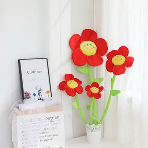 2022 재고 저렴한 도매 DIY 당신의 꽃 햇빛 미소 봉제 꽃 인공 꽃 장식 식물