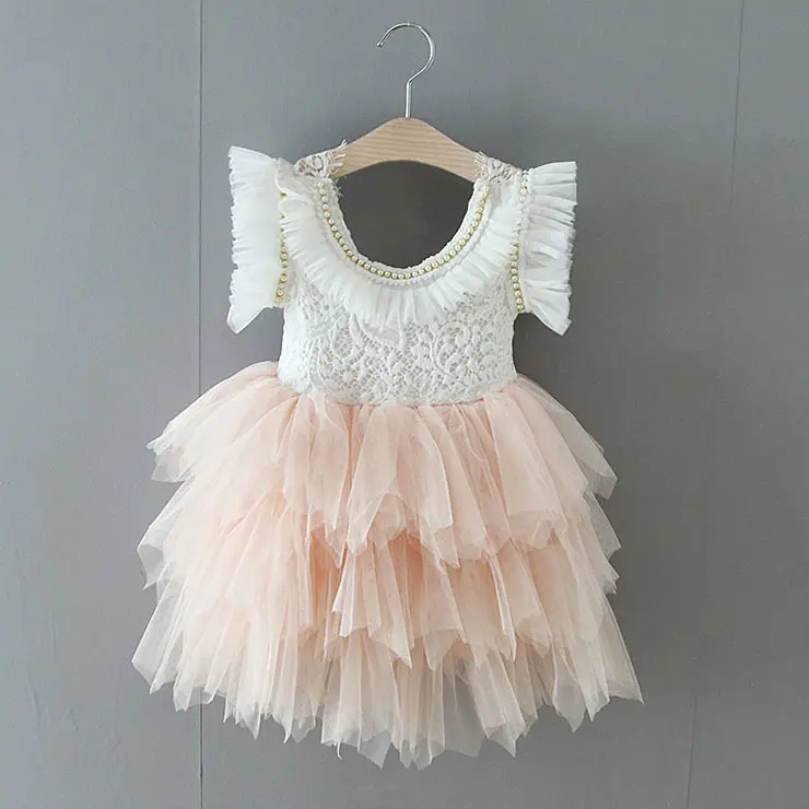Pearl Children Girl Sun Dress Layer More Color Baby Clothes Kids Party Dresses For Girls Fluffy Skirt Ballgown Dresses Ball Gown
