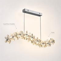 Lustre en cristal Zeal Lighting, style moderne LED suspendu, anneaux linéaires pour salle à manger, villa, hôtel, vente en gros
