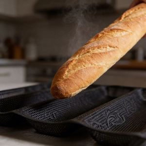 Nouvelle Moule à Baguettes Françaises Classique 5 Emplacements en Silicone Antiadhésif Perforée pour la Cuisson à Domicile, en Cuisine ou lors de Fêtes – Facile à Utiliser, Forme Rectangulaire - Product Image 5
