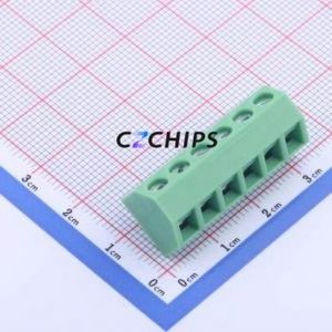 KF127S-5.0-6P Screw Terminal Block Through hole Component (THT),P=5mm Connector 1x6P 5mm Green Through Hole - Product Image 1