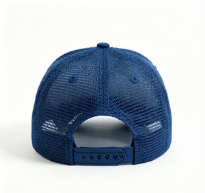 Casquette de camionneur en maille bleue et blanche brodée sur mesure pour hommes et femmes, casquette de baseball ajustable à fermeture snapback, casquette de protection - Product Image 4