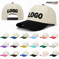 Gorra de Béisbol de 5 Paneles de Dos Tonos, Multicolor, al por Mayor de Fábrica, Estructurada, de Algodón, con Logotipo Personalizado, Cierre a Presión