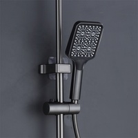 Ensemble de douche moderne en laiton gris anthracite, chaud et froid, avec pomme de douche de qualité garantie pour hôtel - Vente en gros