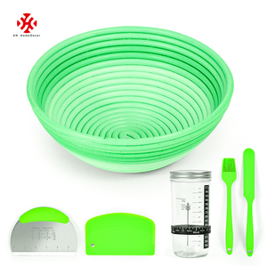 Kit per la lievitazione del pane in rattan PE <span class=keywords><strong>verde</strong></span> XH Friendly Material, cestini per lievitazione per impasto a lievitazione naturale, strumenti da forno e pasticceria, idea regalo - Product Image 1