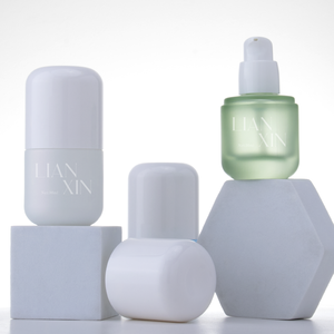 Emballage de cosmétiques en verre à cylindre rond de 30ml 50ml 100ml conteneurs de fond de teint de lotion de soin de la peau bouteilles à pompe de lotion en verre personnalisées - Product Image 4