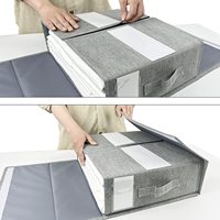 Lot de 2 rangements pliables pour draps, boîtes de rangement sous le lit pour literie, vêtements et serviettes