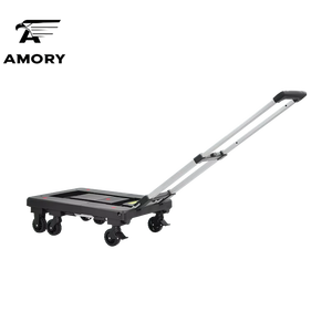 Troli Dorong Lipat 150kg dengan Platform yang Dapat Diperpanjang, Kapasitas 330lbs, Troli Utilitas Portabel 6 Roda, Peralatan Industri OEM - Product Image 1