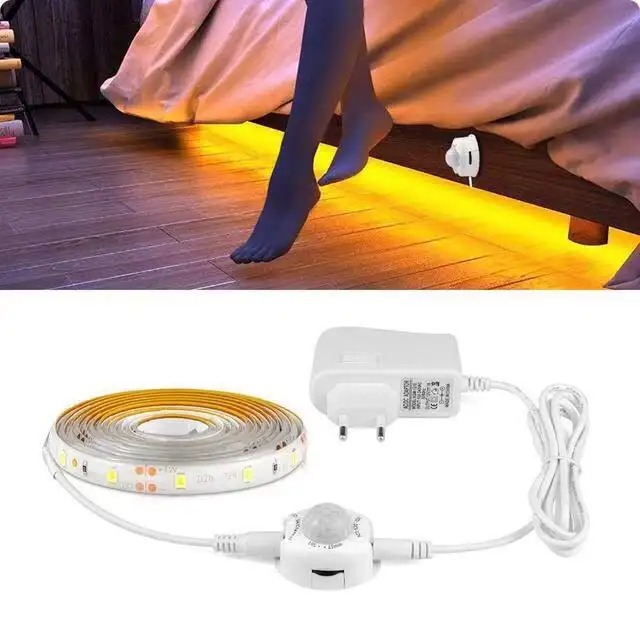 New Arrival Motion Sensor 1.2M LED Strips DC12V Under Bed Night Light Motion Sensor LED Tape Light