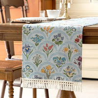 Chemin de table de style rétro français, nappe personnalisée pour hôtel et restaurant, nappe en polyester pour les fêtes de mariage, pour la décoration de la maison