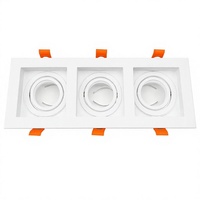Spot encastré anti-éblouissement MR16 à 3 têtes en aluminium, design minimaliste pour usage hôtelier, garantie 5 ans, intérieur