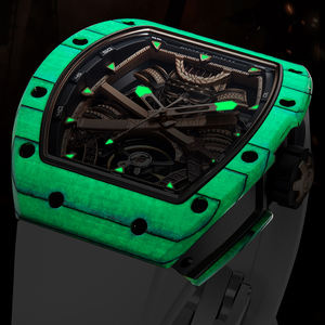 Montre automatique Bugatti Luxury Black Warrior Design, lumineuse, forme de barillet creux, cristal saphir, montre mécanique pour hommes d'affaires - Product Image 4