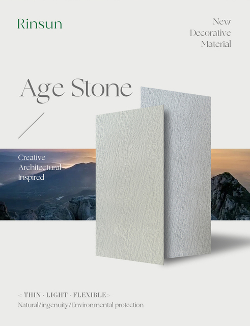 Age Stone Flexible Stone Big Slab Exterior Wall Panels Villa Cladding Tile Modern Eco-friendly Fireproof Lightweight 3D Model