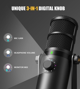 Dynamic Microphone XLR USB Dual Mode Podcast Equipment EQ <b>Control</b> for Podcast <b>Gaming</b> Streaming Professional XLR Microphone - Product Image 2