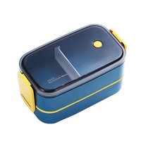 Boîte à bento en plastique anti-fuite avec compartiments amovibles, compatible lave-vaisselle, pour bébés et adultes, couvercle en plastique