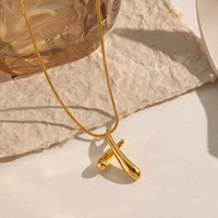 Collier pendentif croix goutte d'eau pour femme en acier inoxydable plaqué or 18 carats PVD, style luxe léger et tendance, idéal pour le quotidien, cadeau haut de gamme