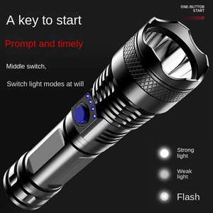 Siêu sáng cầm tay cầm tay dẫn đèn pin không thấm nước ngoài trời khẩn cấp USB sạc <span class=keywords><strong>Torch</strong></span> với AA pin ABS cơ thể - Product Image 2