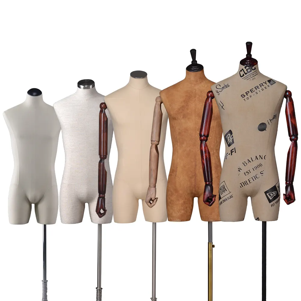 half body tailoring male mannequin linen dress form vintage for sale
