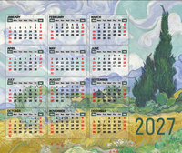 Tapis de Souris Calendrier Personnalisé 2027, Petit, Imperméable, Base en Caoutchouc Antidérapante, Design Calendrier Mondial, Tapis de Bureau pour le Bureau, la Maison et le Gaming