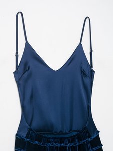 Vestido Maxi de Fiesta para Mujer, Estilo Vintage, Elegante, Transpirable, con Tirantes Finos, Diseño de Parches, Espalda Descubierta y Escote en V Profundo - Product Image 3