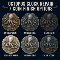 Pièce commémorative 3D personnalisée en relief, pièce de défi steampunk Octopus Clock Repair, cadeau souvenir, vente en gros, usine OEM ODM