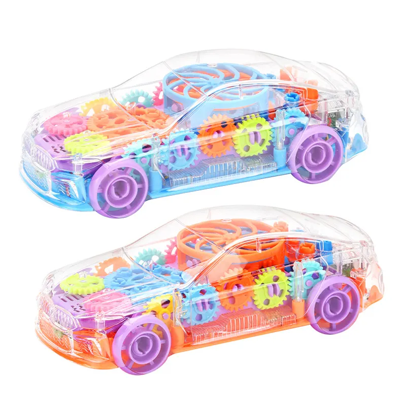 B/O الكهربائية العالمي عجلة الملونة والعتاد سباق سيارة مجموعات الالعاب للطفل