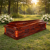 Ataúd de Madera MDF Qianrui, Elegante Estilo Europeo, Ataúd para Adultos, Duradero, Hecho a Mano, Artículos Funerarios de Madera para Funerarias, Venta de Fábrica