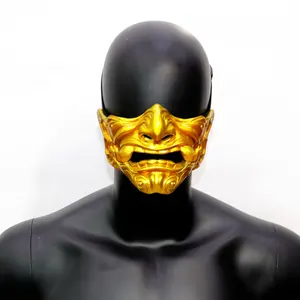 Halloween Ghost Mask Scary Gold Half Face Mask, cosplay party mask Resin Real Masquerade Holiday Party Masquerade Props
