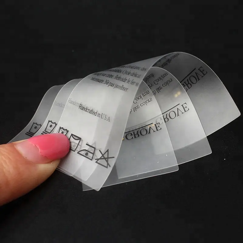 Прозрачная мягкая наклейка для ухода за одеждой, оптовая продажа, индивидуальная печать, прозрачные этикетки для стирки из ТПУ для купальников