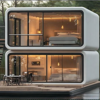 Casa Modular Aislada de Acero Galvanizado con Paneles Tallados, Estudio de Vidrio para Jardín, Cabaña Pequeña Prefabricada de 6m² para Exteriores