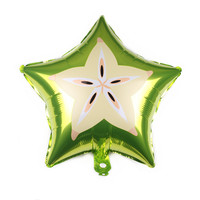 Ballons en aluminium fruits d'été : pastèque, orange, fraise, kiwi, fruit du dragon, fruit étoilé pour décorations de fête sur le thème tropical