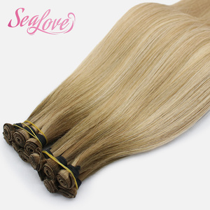 Extensioni per <span class=keywords><strong>capelli</strong></span> umani Genius Weft Double Drawn, 100% Remy, vergini, grezze russe, 100g, 20-22 pollici, annodate a mano - Product Image 5