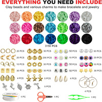 Kit de fabrication de bijoux DIY pour garçons et filles : idées d'anniversaire, breloques amusantes, perles en argile et plastique, bracelets faits main